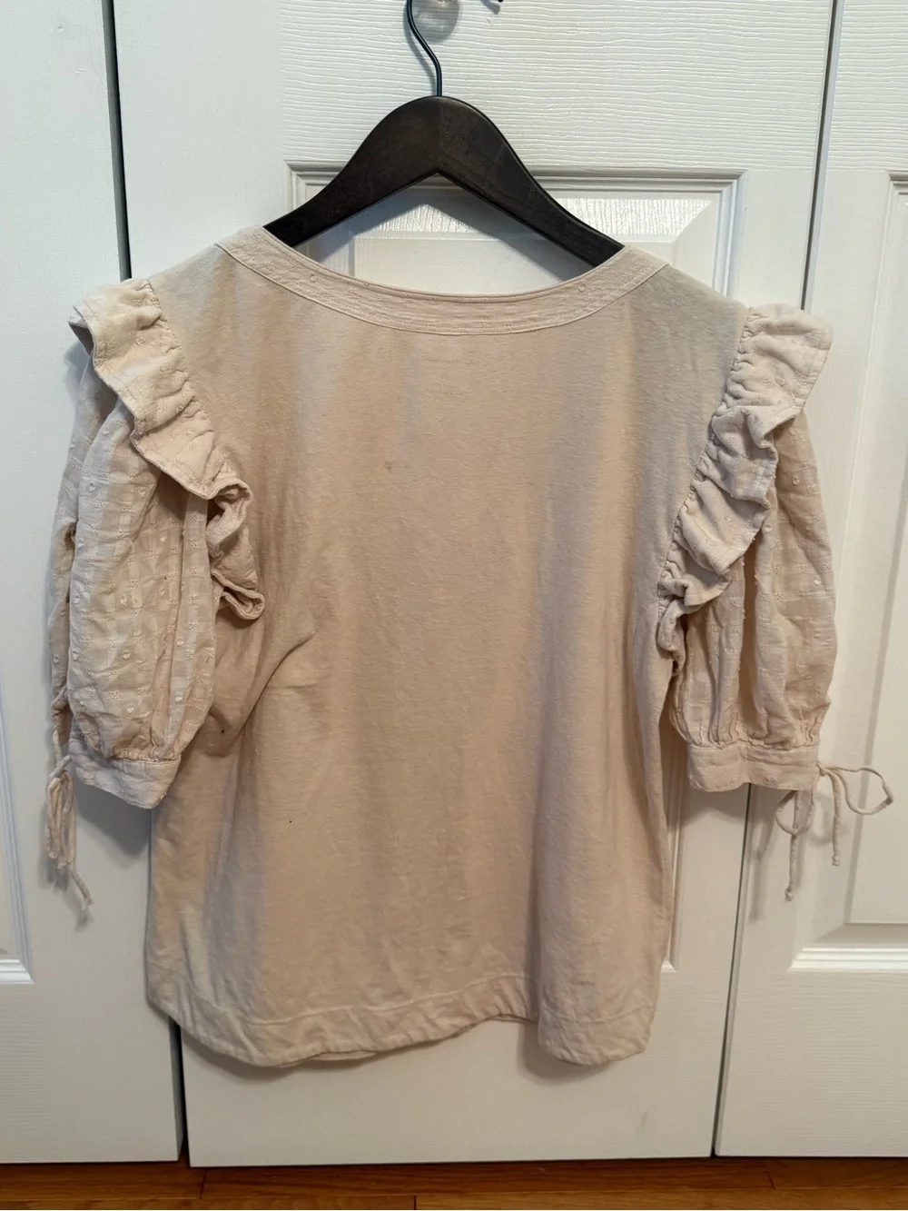 By Anthropologie Embroidered Puff-Sleeve Top